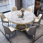 Sintered Stone Pedestal Dining Table Simplicity Style Round Table for Home Clearhalo ' dining_table' 'Dining Tables & Seating' 'Dining Tables' 'Furniture' 'furniture_dining_table' 'Kitchen & Dining Furniture' 'kitchen&dining_furn' 'kitchen' 'kitchen_dining_table' 3662247