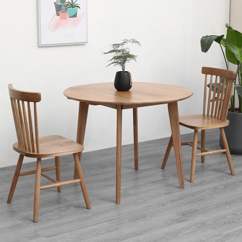 Contemporary Round Dining Table Oak Solid Wood Table for Home Kitchen Dinner Clearhalo ' dining_table' 'Dining Tables & Seating' 'Dining Tables' 'furn' 'furn_dining_table' 'Furniture' 'furniture_dining_table' 'Kitchen & Dining Furniture' 'kitchen&dining_furn' 'kitchen' 'kitchen_dining_table' 3662248