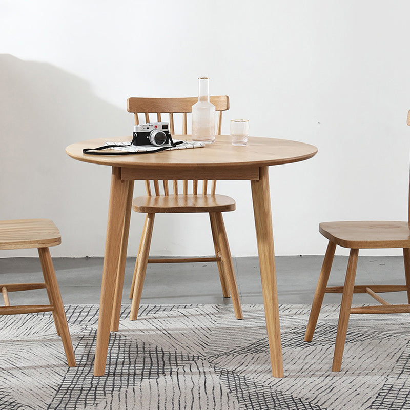 Contemporary Round Dining Table Oak Solid Wood Table for Home Kitchen Dinner Clearhalo ' dining_table' 'Dining Tables & Seating' 'Dining Tables' 'furn' 'furn_dining_table' 'Furniture' 'furniture_dining_table' 'Kitchen & Dining Furniture' 'kitchen&dining_furn' 'kitchen' 'kitchen_dining_table' 3662251