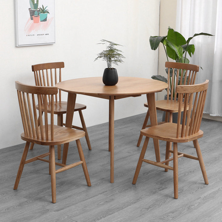 Contemporary Round Dining Table Oak Solid Wood Table for Home Kitchen Dinner Clearhalo ' dining_table' 'Dining Tables & Seating' 'Dining Tables' 'furn' 'furn_dining_table' 'Furniture' 'furniture_dining_table' 'Kitchen & Dining Furniture' 'kitchen&dining_furn' 'kitchen' 'kitchen_dining_table' 3662256