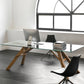 Rectangle Glass Transparent Dining Table Simplicity 4 Legs Table for Dining Room Clearhalo ' dining_table' 'Dining Tables & Seating' 'Dining Tables' 'furn' 'furn_dining_table' 'Furniture' 'furniture_dining_table' 'Kitchen & Dining Furniture' 'kitchen&dining_furn' 'kitchen' 'kitchen_dining_table' 3662261