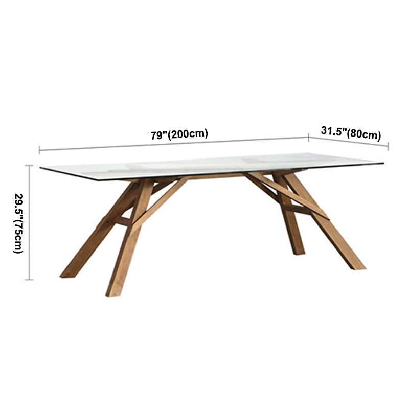 Rectangle Glass Transparent Dining Table Simplicity 4 Legs Table for Dining Room Clearhalo ' dining_table' 'Dining Tables & Seating' 'Dining Tables' 'furn' 'furn_dining_table' 'Furniture' 'furniture_dining_table' 'Kitchen & Dining Furniture' 'kitchen&dining_furn' 'kitchen' 'kitchen_dining_table' 3662268