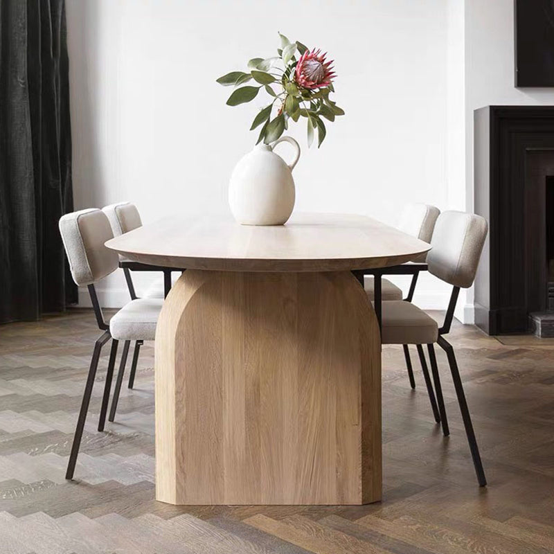 Oval Pine Solid Wood Table Modern Dining Table with Double Pedestal for Restaurant Clearhalo ' dining_table' 'Dining Tables & Seating' 'Dining Tables' 'furn' 'furn_dining_table' 'Furniture' 'furniture_dining_table' 'Kitchen & Dining Furniture' 'kitchen&dining_furn' 'kitchen' 'kitchen_dining_table' 3662271
