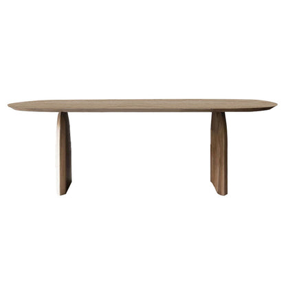 Oval Pine Solid Wood Table Modern Dining Table with Double Pedestal for Restaurant Without Chairs Clearhalo ' dining_table' 'Dining Tables & Seating' 'Dining Tables' 'furn' 'furn_dining_table' 'Furniture' 'furniture_dining_table' 'Kitchen & Dining Furniture' 'kitchen&dining_furn' 'kitchen' 'kitchen_dining_table' 3662273