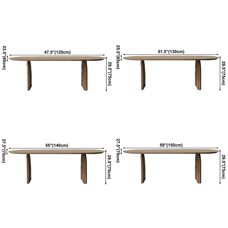 Oval Pine Solid Wood Table Modern Dining Table with Double Pedestal for Restaurant Clearhalo ' dining_table' 'Dining Tables & Seating' 'Dining Tables' 'furn' 'furn_dining_table' 'Furniture' 'furniture_dining_table' 'Kitchen & Dining Furniture' 'kitchen&dining_furn' 'kitchen' 'kitchen_dining_table' 3662276