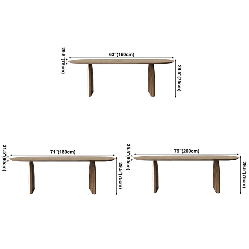 Oval Pine Solid Wood Table Modern Dining Table with Double Pedestal for Restaurant Clearhalo ' dining_table' 'Dining Tables & Seating' 'Dining Tables' 'furn' 'furn_dining_table' 'Furniture' 'furniture_dining_table' 'Kitchen & Dining Furniture' 'kitchen&dining_furn' 'kitchen' 'kitchen_dining_table' 3662277