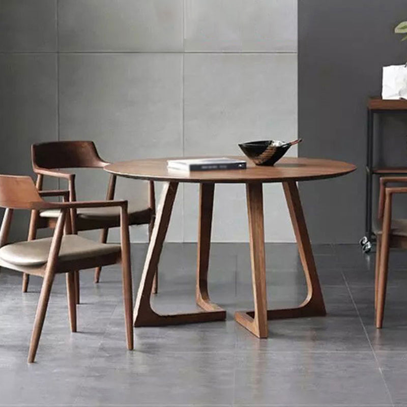 Round Double Pedestal Dining Site Table Contemporary Style Dinette Table Clearhalo ' dining_table' 'Dining Tables & Seating' 'Dining Tables' 'furn' 'furn_dining_table' 'Furniture' 'furniture_dining_table' 'Kitchen & Dining Furniture' 'kitchen&dining_furn' 'kitchen' 'kitchen_dining_table' 3662289
