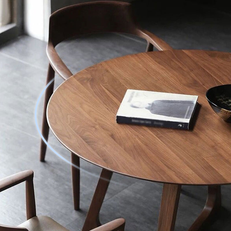 Round Double Pedestal Dining Site Table Contemporary Style Dinette Table Clearhalo ' dining_table' 'Dining Tables & Seating' 'Dining Tables' 'furn' 'furn_dining_table' 'Furniture' 'furniture_dining_table' 'Kitchen & Dining Furniture' 'kitchen&dining_furn' 'kitchen' 'kitchen_dining_table' 3662292