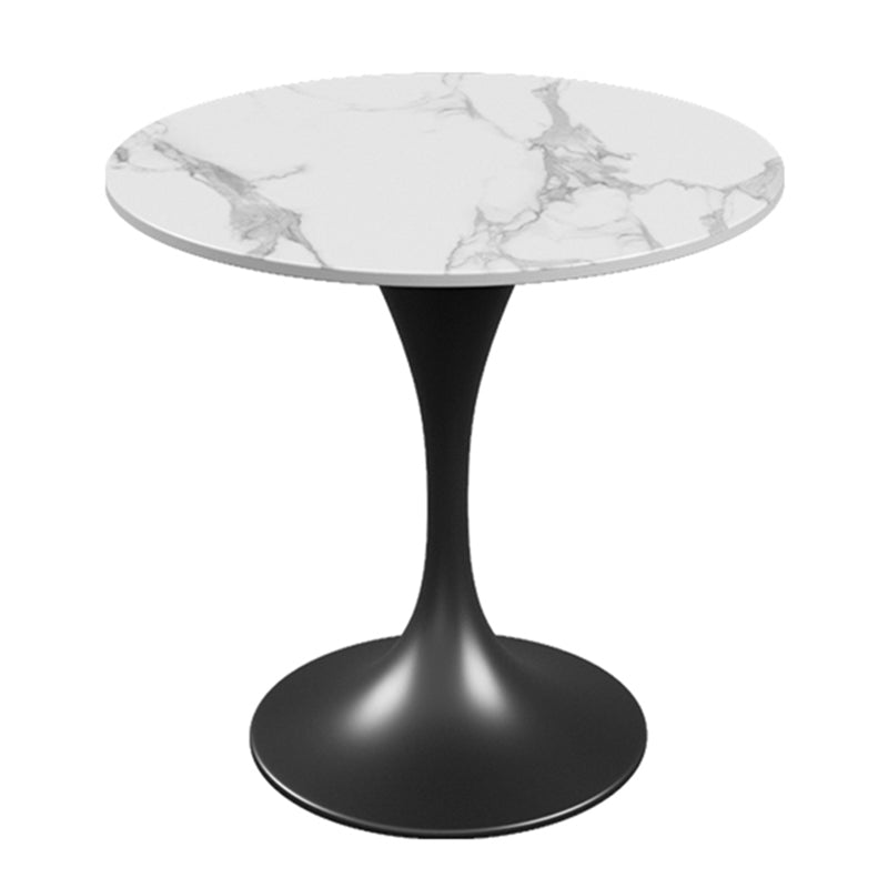 Modern White Sintered Stone Dining Table Kitchen Round Shape Dining Table with Tulip Base Without Chairs Clearhalo ' dining_table' 'Dining Tables & Seating' 'Dining Tables' 'furn' 'furn_dining_table' 'Furniture' 'furniture_dining_table' 'Kitchen & Dining Furniture' 'kitchen&dining_furn' 'kitchen' 'kitchen_dining_table' 3662303