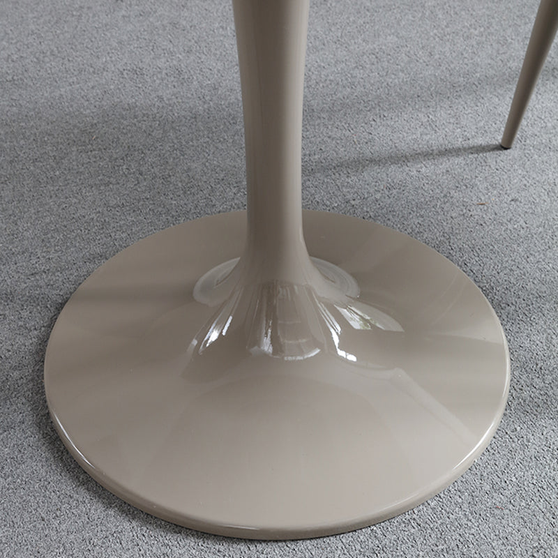Round Contemporary Dining Table Brown Tone Fixed Table of Sintered Stone Clearhalo ' dining_table' 'Dining Tables & Seating' 'Dining Tables' 'furn' 'furn_dining_table' 'Furniture' 'furniture_dining_table' 'Kitchen & Dining Furniture' 'kitchen&dining_furn' 'kitchen' 'kitchen_dining_table' 3662313