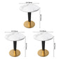 Minimalist Kitchen Standard Dining Table Round Shape Sintered Stone Dining Table in White Clearhalo ' dining_table' 'Dining Tables & Seating' 'Dining Tables' 'furn' 'furn_dining_table' 'Furniture' 'furniture_dining_table' 'Kitchen & Dining Furniture' 'kitchen&dining_furn' 'kitchen' 'kitchen_dining_table' 3662325
