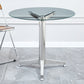Round 3 Legs Minimalist Style Dining Table Three-Color Fixed Table of Glass Clear Without Chairs Clearhalo ' dining_table' 'Dining Tables & Seating' 'Dining Tables' 'furn' 'furn_dining_table' 'Furniture' 'furniture_dining_table' 'Kitchen & Dining Furniture' 'kitchen&dining_furn' 'kitchen' 'kitchen_dining_table' 3662338