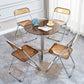 Round 3 Legs Minimalist Style Dining Table Three-Color Fixed Table of Glass Clearhalo ' dining_table' 'Dining Tables & Seating' 'Dining Tables' 'furn' 'furn_dining_table' 'Furniture' 'furniture_dining_table' 'Kitchen & Dining Furniture' 'kitchen&dining_furn' 'kitchen' 'kitchen_dining_table' 3662342