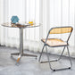 Round 3 Legs Minimalist Style Dining Table Three-Color Fixed Table of Glass Clearhalo ' dining_table' 'Dining Tables & Seating' 'Dining Tables' 'furn' 'furn_dining_table' 'Furniture' 'furniture_dining_table' 'Kitchen & Dining Furniture' 'kitchen&dining_furn' 'kitchen' 'kitchen_dining_table' 3662350