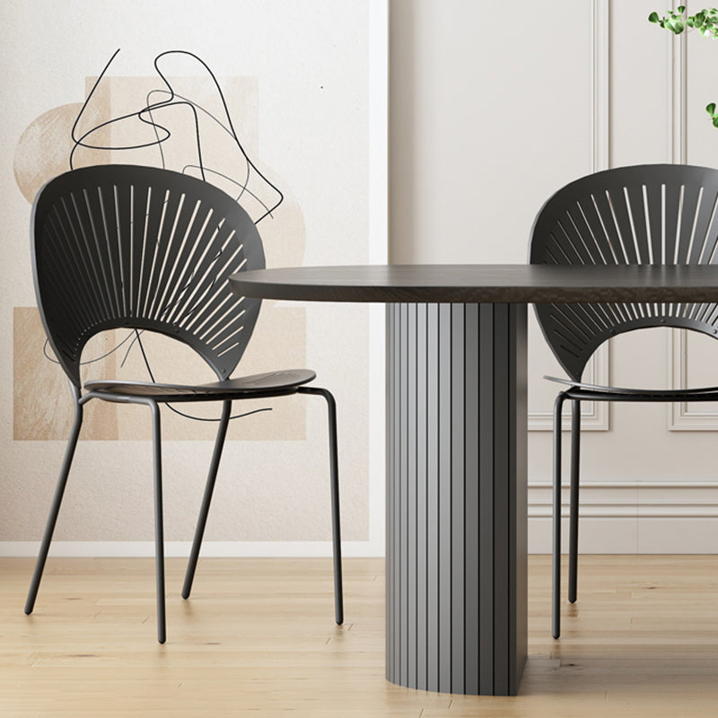 Oval Dining Table for Restaurant Contemporary Kitchen Table with Black Double Pedestal Clearhalo ' dining_table' 'Dining Tables & Seating' 'Dining Tables' 'furn' 'furn_dining_table' 'Furniture' 'furniture_dining_table' 'Kitchen & Dining Furniture' 'kitchen&dining_furn' 'kitchen' 'kitchen_dining_table' 3662356