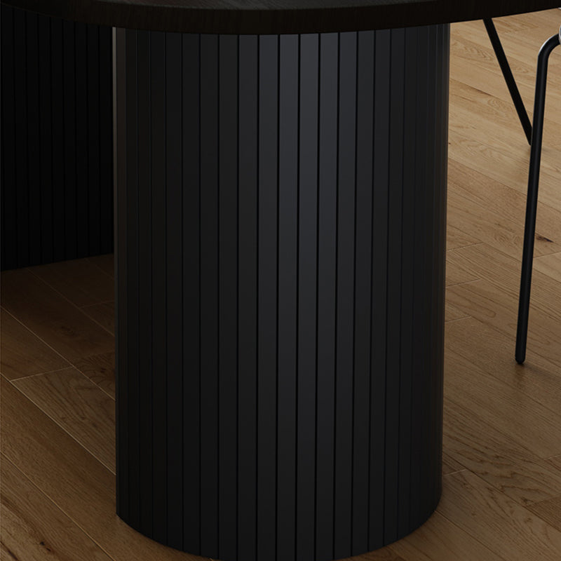 Oval Dining Table for Restaurant Contemporary Kitchen Table with Black Double Pedestal Clearhalo ' dining_table' 'Dining Tables & Seating' 'Dining Tables' 'furn' 'furn_dining_table' 'Furniture' 'furniture_dining_table' 'Kitchen & Dining Furniture' 'kitchen&dining_furn' 'kitchen' 'kitchen_dining_table' 3662359