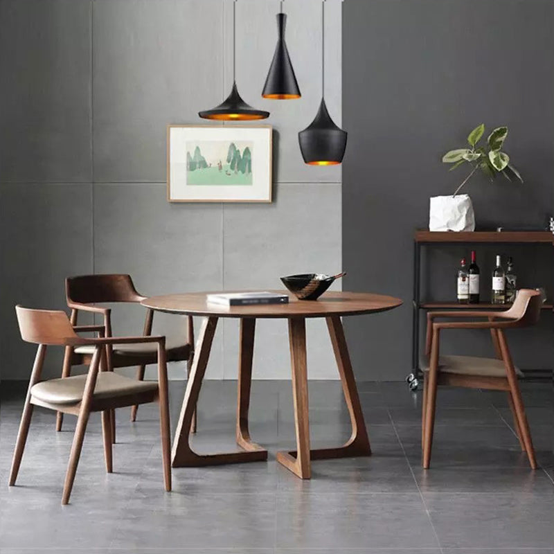 Round Ash Wood Dining Table Modern Solid Wood Table with Metal Double Pedestal Clearhalo ' dining_table' 'Dining Tables & Seating' 'Dining Tables' 'furn' 'furn_dining_table' 'Furniture' 'furniture_dining_table' 'Kitchen & Dining Furniture' 'kitchen&dining_furn' 'kitchen' 'kitchen_dining_table' 3662375
