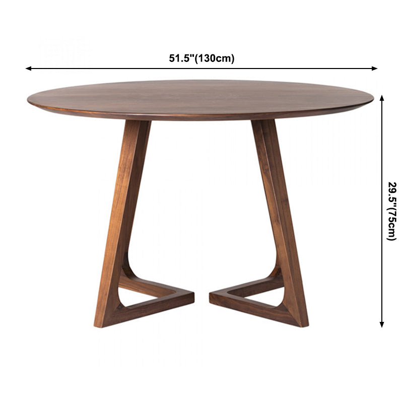Round Ash Wood Dining Table Modern Solid Wood Table with Metal Double Pedestal Clearhalo ' dining_table' 'Dining Tables & Seating' 'Dining Tables' 'furn' 'furn_dining_table' 'Furniture' 'furniture_dining_table' 'Kitchen & Dining Furniture' 'kitchen&dining_furn' 'kitchen' 'kitchen_dining_table' 3662383