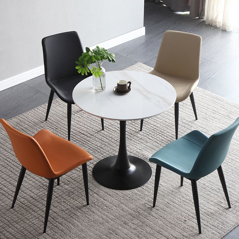 Modern Round Dining Table Sintered Stone Dining Table with Tulip Base for Home Kitchen Dinner Clearhalo ' dining_table' 'Dining Tables & Seating' 'Dining Tables' 'furn' 'furn_dining_table' 'Furniture' 'furniture_dining_table' 'Kitchen & Dining Furniture' 'kitchen&dining_furn' 'kitchen' 'kitchen_dining_table' 3662384