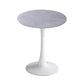 Modern Round Dining Table Sintered Stone Dining Table with Tulip Base for Home Kitchen Dinner Gray White 27.6"L x 27.6"W x 29.5"H Clearhalo ' dining_table' 'Dining Tables & Seating' 'Dining Tables' 'furn' 'furn_dining_table' 'Furniture' 'furniture_dining_table' 'Kitchen & Dining Furniture' 'kitchen&dining_furn' 'kitchen' 'kitchen_dining_table' 3662398