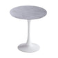 Modern Round Dining Table Sintered Stone Dining Table with Tulip Base for Home Kitchen Dinner Gray White 31.5"L x 31.5"W x 29.5"H Clearhalo ' dining_table' 'Dining Tables & Seating' 'Dining Tables' 'furn' 'furn_dining_table' 'Furniture' 'furniture_dining_table' 'Kitchen & Dining Furniture' 'kitchen&dining_furn' 'kitchen' 'kitchen_dining_table' 3662401