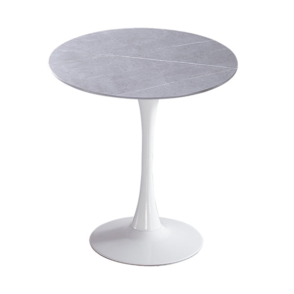 Modern Round Dining Table Sintered Stone Dining Table with Tulip Base for Home Kitchen Dinner Gray White 31.5"L x 31.5"W x 29.5"H Clearhalo ' dining_table' 'Dining Tables & Seating' 'Dining Tables' 'furn' 'furn_dining_table' 'Furniture' 'furniture_dining_table' 'Kitchen & Dining Furniture' 'kitchen&dining_furn' 'kitchen' 'kitchen_dining_table' 3662401