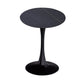 Modern Round Dining Table Sintered Stone Dining Table with Tulip Base for Home Kitchen Dinner Black Black 23.6"L x 23.6"W x 29.5"H Clearhalo ' dining_table' 'Dining Tables & Seating' 'Dining Tables' 'furn' 'furn_dining_table' 'Furniture' 'furniture_dining_table' 'Kitchen & Dining Furniture' 'kitchen&dining_furn' 'kitchen' 'kitchen_dining_table' 3662403