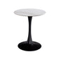 Modern Round Dining Table Sintered Stone Dining Table with Tulip Base for Home Kitchen Dinner White Black 23.6"L x 23.6"W x 29.5"H Clearhalo ' dining_table' 'Dining Tables & Seating' 'Dining Tables' 'furn' 'furn_dining_table' 'Furniture' 'furniture_dining_table' 'Kitchen & Dining Furniture' 'kitchen&dining_furn' 'kitchen' 'kitchen_dining_table' 3662407