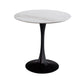 Modern Round Dining Table Sintered Stone Dining Table with Tulip Base for Home Kitchen Dinner White Black 31.5"L x 31.5"W x 29.5"H Clearhalo ' dining_table' 'Dining Tables & Seating' 'Dining Tables' 'furn' 'furn_dining_table' 'Furniture' 'furniture_dining_table' 'Kitchen & Dining Furniture' 'kitchen&dining_furn' 'kitchen' 'kitchen_dining_table' 3662409