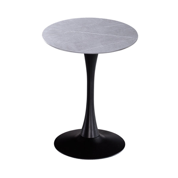 Modern Round Dining Table Sintered Stone Dining Table with Tulip Base for Home Kitchen Dinner Gray Black 23.6"L x 23.6"W x 29.5"H Clearhalo ' dining_table' 'Dining Tables & Seating' 'Dining Tables' 'furn' 'furn_dining_table' 'Furniture' 'furniture_dining_table' 'Kitchen & Dining Furniture' 'kitchen&dining_furn' 'kitchen' 'kitchen_dining_table' 3662410