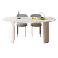 Oval Shape White Dining Table Sintered Stone Table Contemporary with Double Pedestal Oval Without Chairs Clearhalo ' dining_table' 'Dining Tables & Seating' 'Dining Tables' 'furn' 'furn_dining_table' 'Furniture' 'furniture_dining_table' 'Kitchen & Dining Furniture' 'kitchen&dining_furn' 'kitchen' 'kitchen_dining_table' 3662422