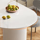 Oval Shape White Dining Table Sintered Stone Table Contemporary with Double Pedestal Clearhalo ' dining_table' 'Dining Tables & Seating' 'Dining Tables' 'furn' 'furn_dining_table' 'Furniture' 'furniture_dining_table' 'Kitchen & Dining Furniture' 'kitchen&dining_furn' 'kitchen' 'kitchen_dining_table' 3662429