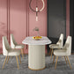 Metal Contemporary Free Form Indoor Table Sintered Stone Table for Dining Room and Kitchen Clearhalo ' dining_table' 'Dining Tables & Seating' 'Dining Tables' 'furn' 'furn_dining_table' 'Furniture' 'furniture_dining_table' 'Kitchen & Dining Furniture' 'kitchen&dining_furn' 'kitchen' 'kitchen_dining_table' 3662434