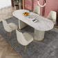 Metal Contemporary Free Form Indoor Table Sintered Stone Table for Dining Room and Kitchen Clearhalo ' dining_table' 'Dining Tables & Seating' 'Dining Tables' 'furn' 'furn_dining_table' 'Furniture' 'furniture_dining_table' 'Kitchen & Dining Furniture' 'kitchen&dining_furn' 'kitchen' 'kitchen_dining_table' 3662436