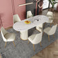 Metal Contemporary Free Form Indoor Table Sintered Stone Table for Dining Room and Kitchen Clearhalo ' dining_table' 'Dining Tables & Seating' 'Dining Tables' 'furn' 'furn_dining_table' 'Furniture' 'furniture_dining_table' 'Kitchen & Dining Furniture' 'kitchen&dining_furn' 'kitchen' 'kitchen_dining_table' 3662437