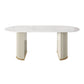 Metal Contemporary Free Form Indoor Table Sintered Stone Table for Dining Room and Kitchen White Without Chairs Clearhalo ' dining_table' 'Dining Tables & Seating' 'Dining Tables' 'furn' 'furn_dining_table' 'Furniture' 'furniture_dining_table' 'Kitchen & Dining Furniture' 'kitchen&dining_furn' 'kitchen' 'kitchen_dining_table' 3662439