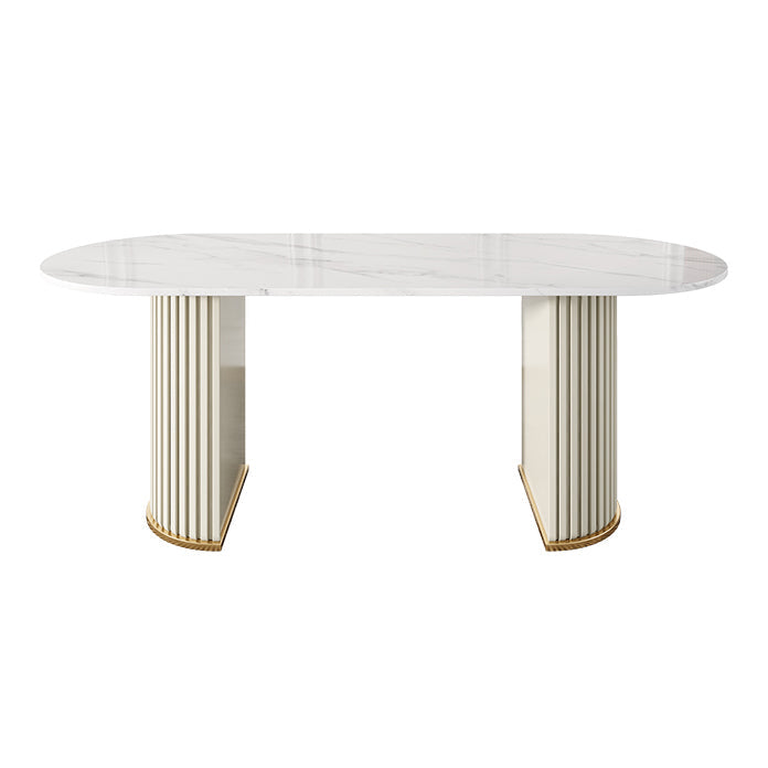 Metal Contemporary Free Form Indoor Table Sintered Stone Table for Dining Room and Kitchen White Without Chairs Clearhalo ' dining_table' 'Dining Tables & Seating' 'Dining Tables' 'furn' 'furn_dining_table' 'Furniture' 'furniture_dining_table' 'Kitchen & Dining Furniture' 'kitchen&dining_furn' 'kitchen' 'kitchen_dining_table' 3662439