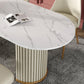 Metal Contemporary Free Form Indoor Table Sintered Stone Table for Dining Room and Kitchen Clearhalo ' dining_table' 'Dining Tables & Seating' 'Dining Tables' 'furn' 'furn_dining_table' 'Furniture' 'furniture_dining_table' 'Kitchen & Dining Furniture' 'kitchen&dining_furn' 'kitchen' 'kitchen_dining_table' 3662440