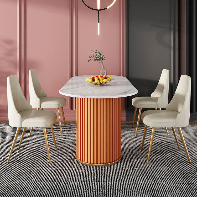 Metal Contemporary Free Form Indoor Table Sintered Stone Table for Dining Room and Kitchen Clearhalo ' dining_table' 'Dining Tables & Seating' 'Dining Tables' 'furn' 'furn_dining_table' 'Furniture' 'furniture_dining_table' 'Kitchen & Dining Furniture' 'kitchen&dining_furn' 'kitchen' 'kitchen_dining_table' 3662445