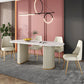 Metal Contemporary Free Form Indoor Table Sintered Stone Table for Dining Room and Kitchen Clearhalo ' dining_table' 'Dining Tables & Seating' 'Dining Tables' 'furn' 'furn_dining_table' 'Furniture' 'furniture_dining_table' 'Kitchen & Dining Furniture' 'kitchen&dining_furn' 'kitchen' 'kitchen_dining_table' 3662446