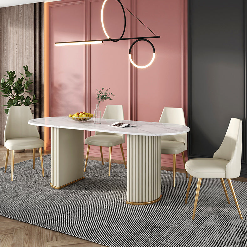 Metal Contemporary Free Form Indoor Table Sintered Stone Table for Dining Room and Kitchen Clearhalo ' dining_table' 'Dining Tables & Seating' 'Dining Tables' 'furn' 'furn_dining_table' 'Furniture' 'furniture_dining_table' 'Kitchen & Dining Furniture' 'kitchen&dining_furn' 'kitchen' 'kitchen_dining_table' 3662446