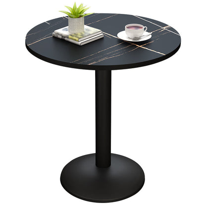 Tulip Base Table Simplicity Stone Dining Table Round for Dining Room Home Black Without Chairs Clearhalo ' dining_table' 'Dining Tables & Seating' 'Dining Tables' 'furn' 'furn_dining_table' 'Furniture' 'furniture_dining_table' 'Kitchen & Dining Furniture' 'kitchen&dining_furn' 'kitchen' 'kitchen_dining_table' 3662455