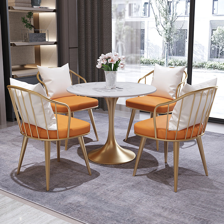 Modern White Round Shape Dining Table Sintered Stone Standard Dining Table with Tulip Base Clearhalo ' dining_table' 'Dining Tables & Seating' 'Dining Tables' 'furn' 'furn_dining_table' 'Furniture' 'furniture_dining_table' 'Kitchen & Dining Furniture' 'kitchen&dining_furn' 'kitchen' 'kitchen_dining_table' 3662476