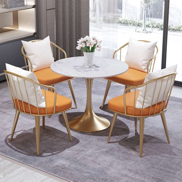 Modern White Round Shape Dining Table Sintered Stone Standard Dining Table with Tulip Base Clearhalo ' dining_table' 'Dining Tables & Seating' 'Dining Tables' 'furn' 'furn_dining_table' 'Furniture' 'furniture_dining_table' 'Kitchen & Dining Furniture' 'kitchen&dining_furn' 'kitchen' 'kitchen_dining_table' 3662483