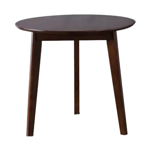 Round Shape 4 Legs Modern Dining Table Wood Color Fixed Table of Solid Wood Walnut Without Chairs Clearhalo ' dining_table' 'Dining Tables & Seating' 'Dining Tables' 'furn' 'furn_dining_table' 'Furniture' 'furniture_dining_table' 'Kitchen & Dining Furniture' 'kitchen&dining_furn' 'kitchen' 'kitchen_dining_table' 3662487