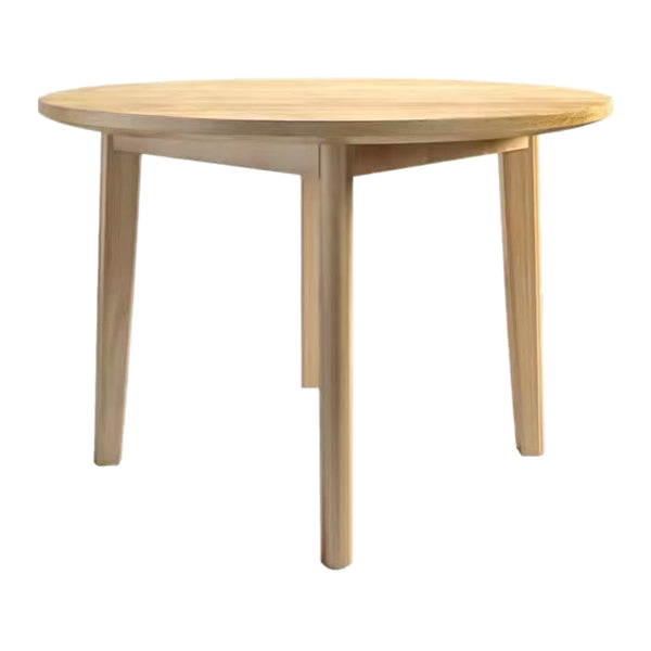Round Shape 4 Legs Modern Dining Table Wood Color Fixed Table of Solid Wood Natural 35.4"L x 35.4"W x 29.5"H Without Chairs Clearhalo ' dining_table' 'Dining Tables & Seating' 'Dining Tables' 'furn' 'furn_dining_table' 'Furniture' 'furniture_dining_table' 'Kitchen & Dining Furniture' 'kitchen&dining_furn' 'kitchen' 'kitchen_dining_table' 3662490