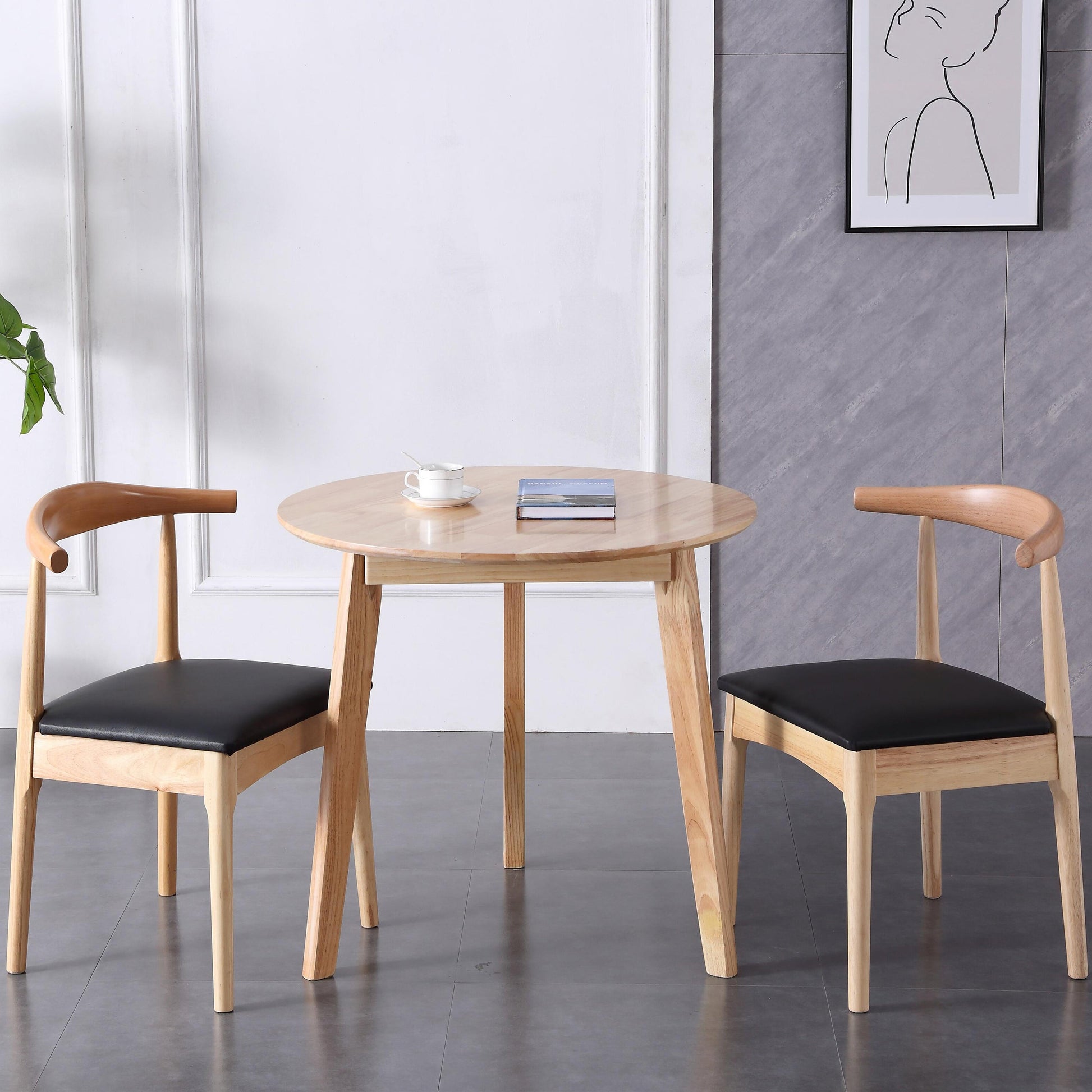 Round Shape 4 Legs Modern Dining Table Wood Color Fixed Table of Solid Wood Clearhalo ' dining_table' 'Dining Tables & Seating' 'Dining Tables' 'furn' 'furn_dining_table' 'Furniture' 'furniture_dining_table' 'Kitchen & Dining Furniture' 'kitchen&dining_furn' 'kitchen' 'kitchen_dining_table' 3662491