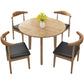 Round Shape 4 Legs Modern Dining Table Wood Color Fixed Table of Solid Wood Clearhalo ' dining_table' 'Dining Tables & Seating' 'Dining Tables' 'furn' 'furn_dining_table' 'Furniture' 'furniture_dining_table' 'Kitchen & Dining Furniture' 'kitchen&dining_furn' 'kitchen' 'kitchen_dining_table' 3662492