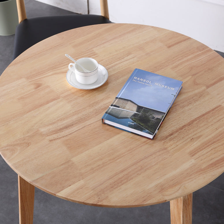 Round Shape 4 Legs Modern Dining Table Wood Color Fixed Table of Solid Wood Clearhalo ' dining_table' 'Dining Tables & Seating' 'Dining Tables' 'furn' 'furn_dining_table' 'Furniture' 'furniture_dining_table' 'Kitchen & Dining Furniture' 'kitchen&dining_furn' 'kitchen' 'kitchen_dining_table' 3662494