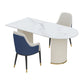 Irregular Island Sintered Stone Dining Table Modern Table in White with Metal Double Pedestal Clearhalo ' dining_table' 'Dining Tables & Seating' 'Dining Tables' 'furn' 'furn_dining_table' 'Furniture' 'furniture_dining_table' 'Kitchen & Dining Furniture' 'kitchen&dining_furn' 'kitchen' 'kitchen_dining_table' 3662499